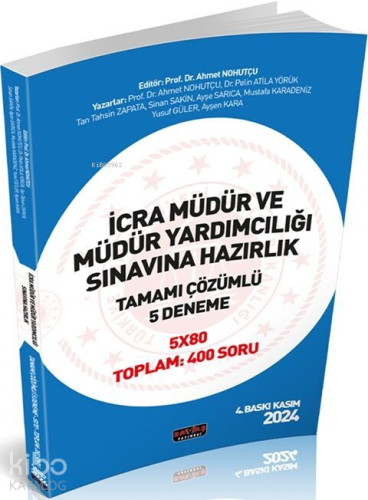 Savaş Yayınevi İcra Müdür ve Müdür Yardımcılığı Tamamı Çözümlü 5 Deneme