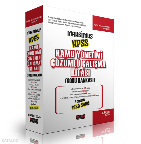 Savaş Yayınevi Maksimus KPSS Kamu Yönetimi Çözümlü Çalışma Kitabı Soru Bankası