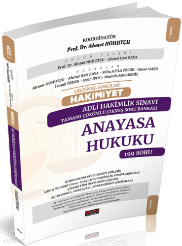 Savaş Yayınevi Orijinal Sorular Hakimiyet Adli Hakimlik Sınavı Anayasa Hukuku Çıkmış Soru Bankası