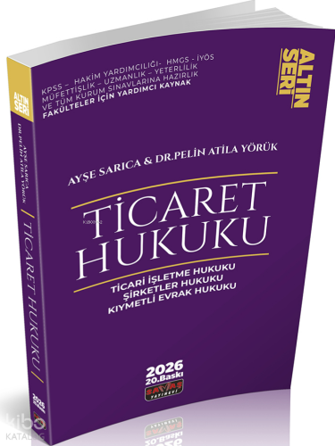 Savaş Yayınevi Ticaret Hukuku Konu Anlatımı