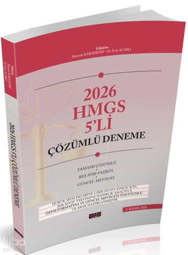 Savaş Yayınları HUKAL HMGS 5'li Çözümlü Deneme Sınavı 2026