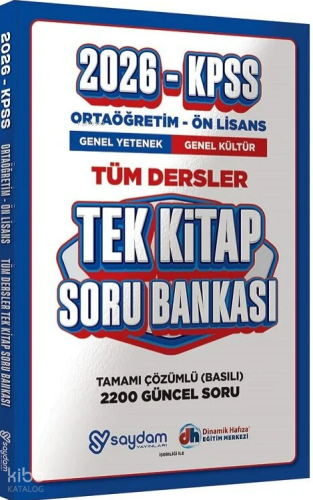 Saydam 2026 KPSS Lise Ortaöğretim Ön Lisans Soru Bankası Tek Kitap Çözümlü