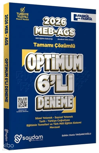 Saydam 2026 MEB-AGS Tüm Dersler Optimum 6 Deneme Fasikül Çözümlü