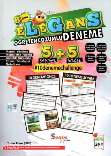 Seans Yayınları 8. Sınıf LGS Elegans Öğreten Çözümlü Deneme Seans 
