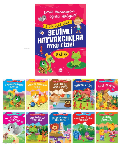 Sevimli Hayvancıklar Öykü Dizisi Düz Yazılı; (10 Kitap Takım - Büyük Boy)