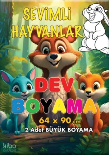 Sevimli Hayvanlar Dev Boyama 64 x 90 Cm 2 Adet Dev Boyama Posteri