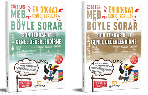 Sinan Kuzucu 2026 LGS Son Tekrar 8'li Genel Değerlendirme Sınavı Seti 