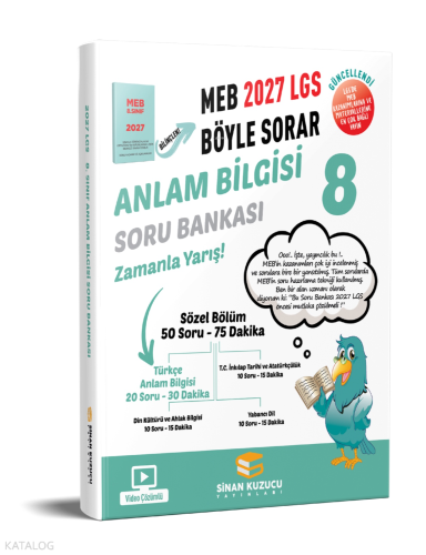 Sinan Kuzucu 8. Sınıf LGS Anlam Bilgisi Soru Bankası
