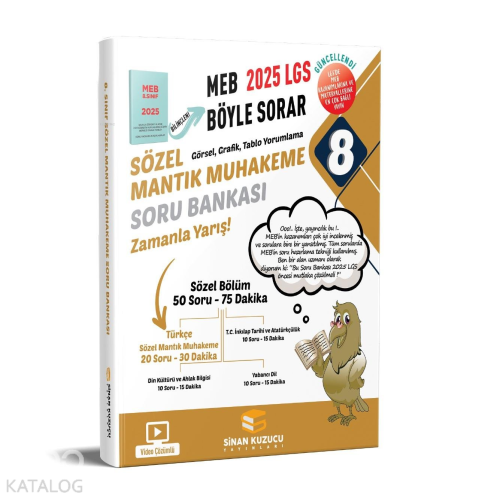 Sinan Kuzucu Yayınları 8. Sınıf 2025 Lgs Meb Böyle Sorar Sözel Mantık Muhakeme Soru Bankası Video Çözümlü