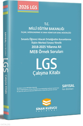Sinan Kuzucu Yayınları Meb Örnek Soruları Sayısal Çalışma Kitabı - Fen Bilimleri
