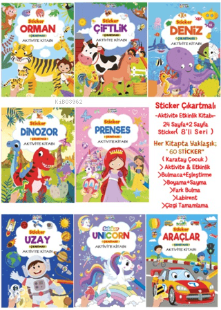 Sticker Çıkartmalı Aktivite Kitabı (8 Kitap)