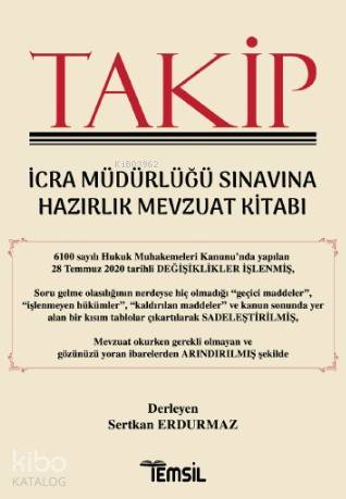 Takip İcra Müdürlüğü Sınava Hazırlık Mevzuat Kitabı