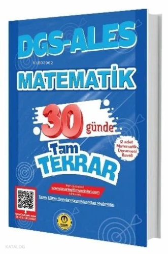 Tasarı DGS - ALES Matematik 30 Günde Tam Tekrar Soru Bankası