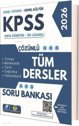 Tasarı KPSS Ortaöğretim Ön Lisans Tüm Dersler Soru Bankası
