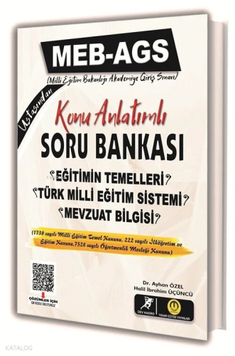 Tasarı MEB - AGS Eğitimin Temelleri ve Türk Milli Eğitim Sistemi ve Mevzuat Bilgisi Konu Anlatımlı Soru Bankası Çözümlü