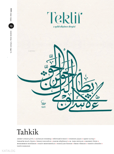 Teklif 2 Aylık Düşünce Dergisi Sayı:23 Kasım 2025