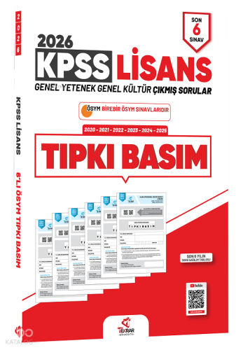 Tekrar Akademi 2026 KPSS Genel Yetenek Genel Kültür Çıkmış Sorular Tıpkı Basım Son 6 Sınav Çözümlü
