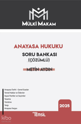 Temsil Kitap Anayasa Hukuku Soru Bankası Çözümlü