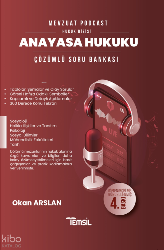 Temsil Kitap Mevzuat Podcast - Hukuk Dizisi Anayasa Hukuku Çözümlü Soru Bankası