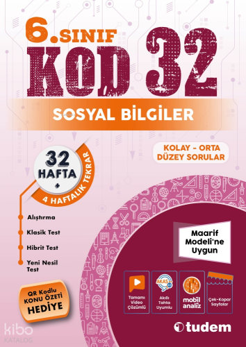 Tudem Yayınları 6. Sınıf Sosyal Bilgiler Kod 32