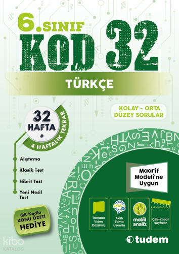 Tudem Yayınları 6. Sınıf Türkçe Kod 32