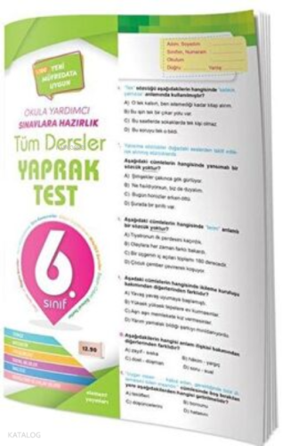 Tüm Dersler Yaprak Test 6.Sınıf