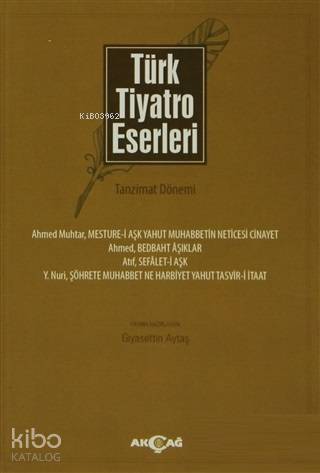 Türk Tiyatro Eserleri 1 Tanzimat Dönemi
