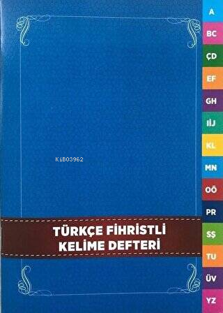 Türkçe Fihristli Kelime Defteri - Kitapiks.com