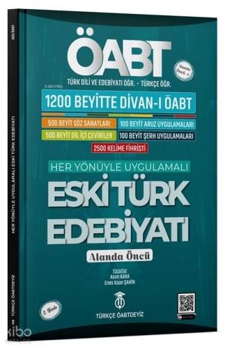 Türkçe ÖABTDEYİZ ÖABT Türkçe-Türk Dili Edebiyatı Divanı ÖABT Eski Türk Edebiyatı