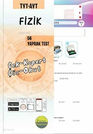 TYT-AYT Fizik Yaprak Testleri (56 Adet) Çek Kopart