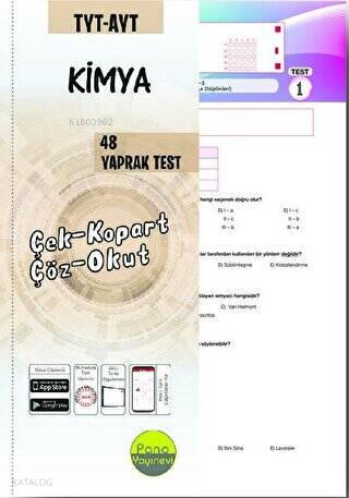 TYT-AYT Kimya Yaprak Testleri (48 Adet) Çek Kopart