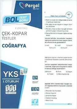 TYT Coğrafya Çek Kopar Testler - Kitapiks.com