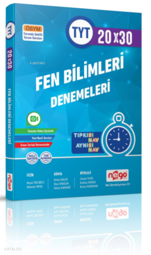 TYT Fen Bilimleri Tamamı Video Çözümlü 20x30 Branş Deneme