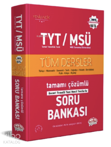 TYT - MSÜ Tüm Dersler Tamamı Çözümlü Soru Bankası