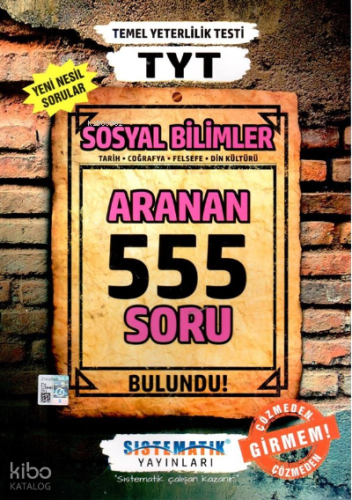 TYT Sosyal bilimler Aranan 555 Soru Bankası Sistematik Yayınları