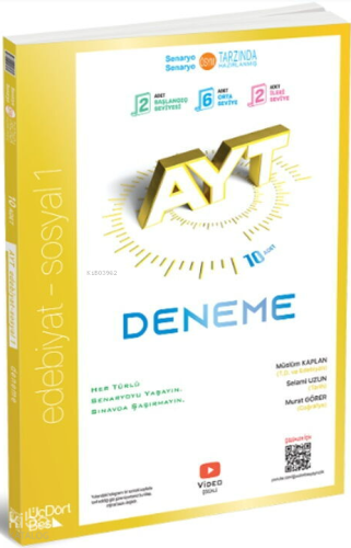 Üç Dört Beş 2025 YKS AYT Edebiyat Sosyal Bilimler-1 10 Deneme Video Çözümlü