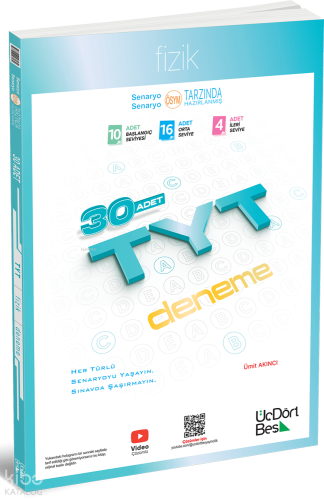 ÜçDörtBeş Yayınları TYT Fizik 30’lu Deneme