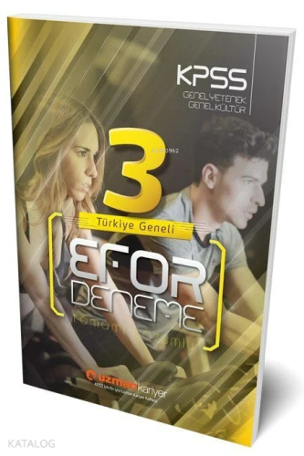 Uzman Kariyer Yayınları KPSS Genel Yetenek Genel Kültür Efor 3 Deneme Çözümlü