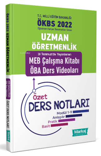 Uzman Öğretmenlik MEB Çalışma Kitabı ÖBA Ders Videoları Özet Ders Notları