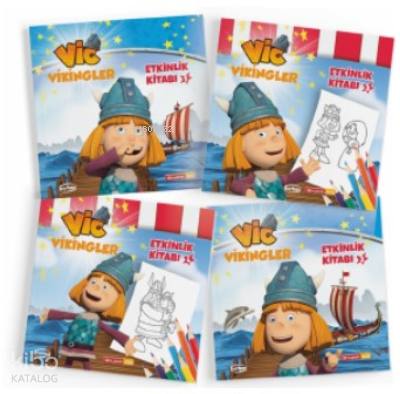 Vikingler Etkinlik Kitapları Seti/ Boya Yaz Çiz Bul (4 Kitap)