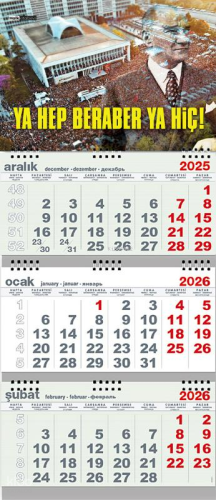 Ya Hep Beraber Ya Hiç 2026 Ahşap Duvar Takvimi