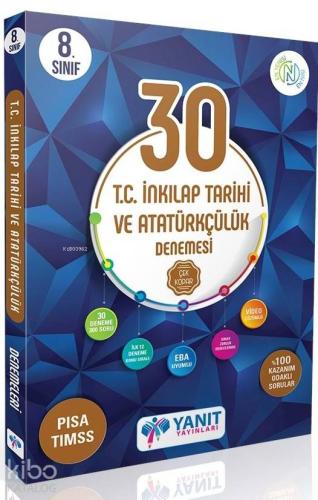 Yanıt Yayınları 8. Sınıf LGS T.C. İnkılap Tarihi ve Atatürkçülük 30 lu Denemeleri Yanıt