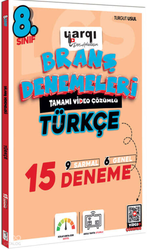 Yargı Ders Arkadaşım 8.Sınıf Tamamı Video Çözümlü Türkçe 15 Branş Denemeleri