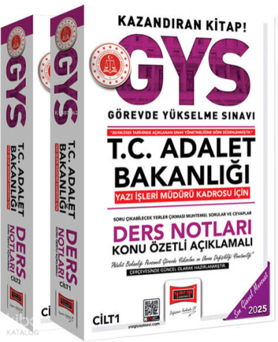 Yargı Yayınları 2025 GYS T.C Adalet Bakanlığı Yazı İşleri Müdürü Kadrosu İçin Ders Notları (Güncel Baskı)