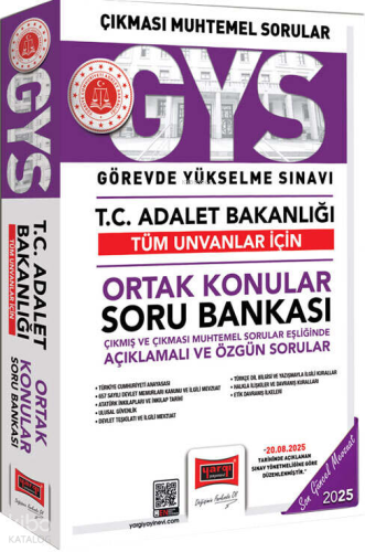 Yargı Yayınları 2025 T.C Adalet Bakanlığı Tüm Unvanlar İçin Ortak Konular Soru Bankası