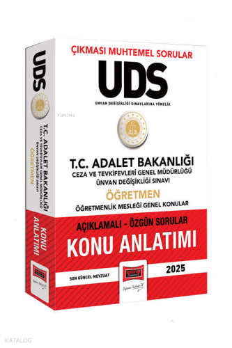 Yargı Yayınları 2025 T.C Adalet Bakanlığı UDS Ceza ve Tevkifevleri Genel Müdürlüğü Ünvan Değişikliği Sınavı Öğretmen Konu Anlatımı