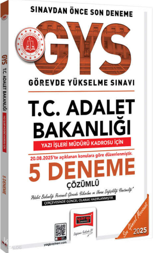 Yargı Yayınları 2025 T.C Adalet Bakanlığı Yazı İşleri Müdürü Kadrosu İçin 5 Deneme