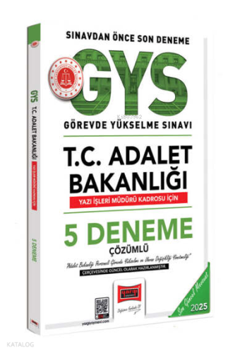 Yargı Yayınları 2025 T.C Adalet Bakanlığı Yazı İşleri Müdürü Kadrosu İçin Çözümlü 5 Deneme