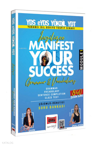 Yargı Yayınları 2025 YDS eYDS YÖKDİL YDT İngilizce Manifest Your Success Grammar & Vocabulary (Module 1)