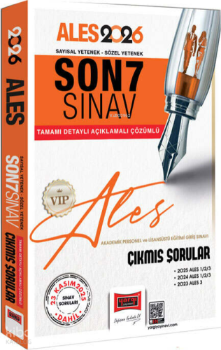 Yargı Yayınları 2026 ALES Sayısal-Sözel Yetenek Son 7 Sınav Çıkmış Sorular (23 Kasım 2025)